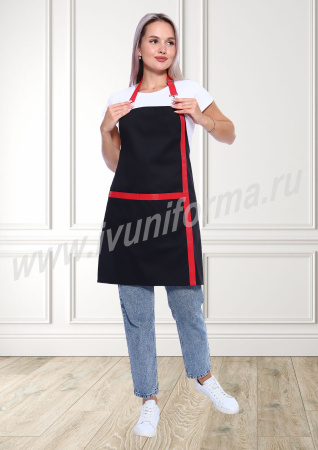 Фартук твил Джем черный/красный жен. (44-62)