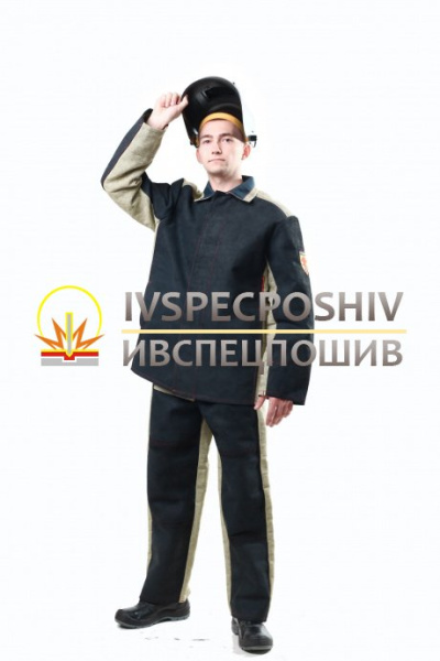 Костюм сварщика комб (брезент + спилок) 4пр со съем утеплителем 2,3 (Ивспецпошив) (ЧЗ)